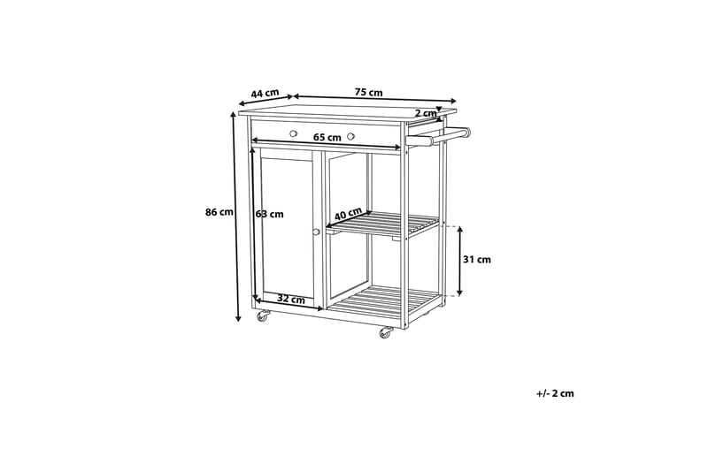 Serveringsbord Trapani 75 cm - Svart - Møbler - Bord - Avlastningsbord & sidobord