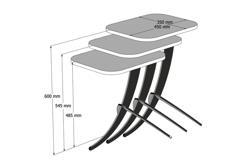 Bord Neubeck 45 cm - Svart - Møbler - Bord - Avlastningsbord & sidobord - Settbord