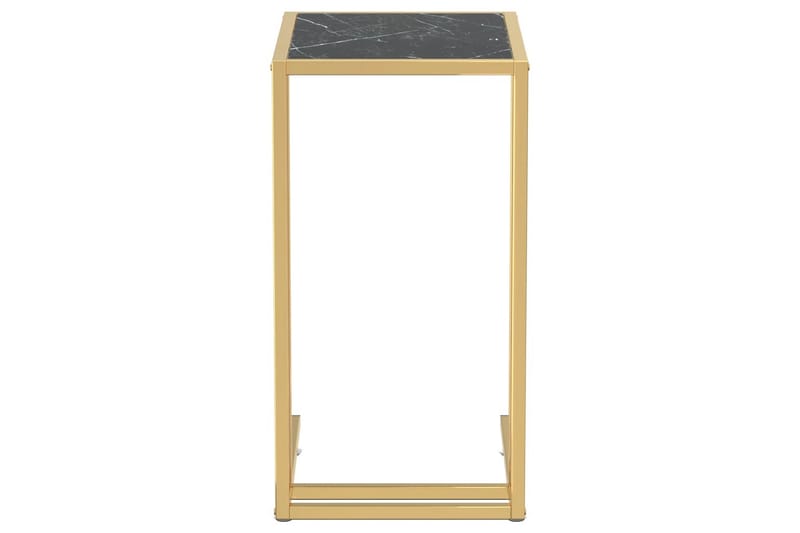 Sidebord for PC svart marmor 50x35x65 cm herdet glass - Svart - Møbler - Bord - Avlastningsbord & sidobord - Brettbord og småbord