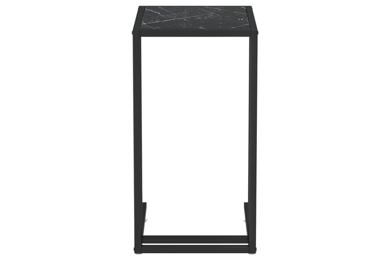 Sidebord for PC svart marmor 50x35x65 cm herdet glass - Svart - Møbler - Bord - Avlastningsbord & sidobord - Brettbord og småbord