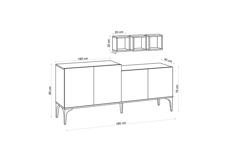 Sidebord Magneda 180 cm - Møbler - Bord - Avlastningsbord & sidobord - Konsollbord & gangbord