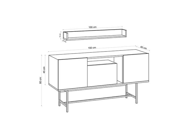 Sidebord Waleila 150 cm - Møbler - Bord - Avlastningsbord & sidobord - Konsollbord & gangbord