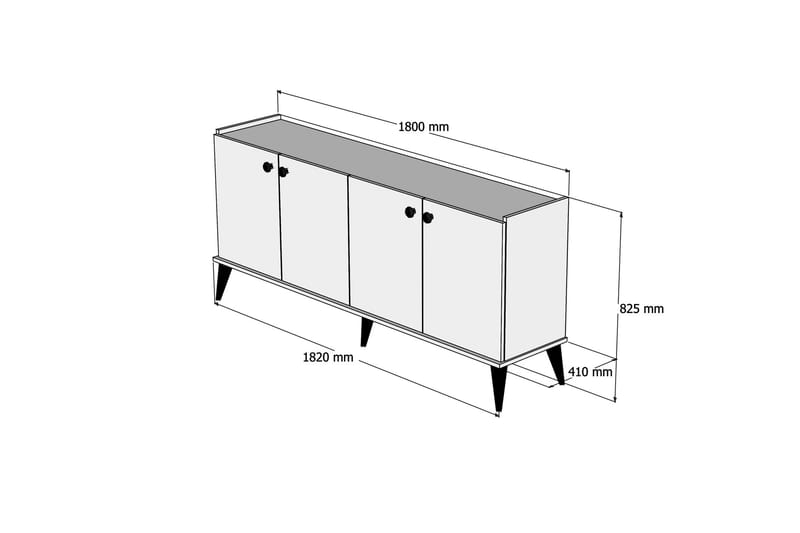 Skjenk Kaltenhauser 182 cm - Valnøtt - Møbler - Bord - Avlastningsbord & sidobord - Konsollbord & gangbord