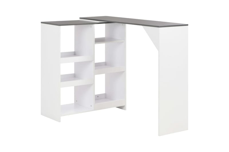 Barbord med flyttbar hylle hvit 138x40x120 cm - Hvit - Møbler - Bord - Barbord & ståbord