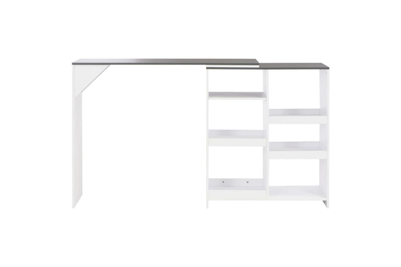 Barbord med flyttbar hylle hvit 138x40x120 cm - Hvit - Møbler - Bord - Barbord & ståbord