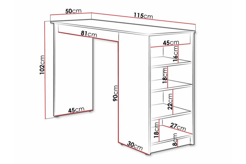 Barstol Kintore 50 cm - Brun - Møbler - Bord - Barbord & ståbord