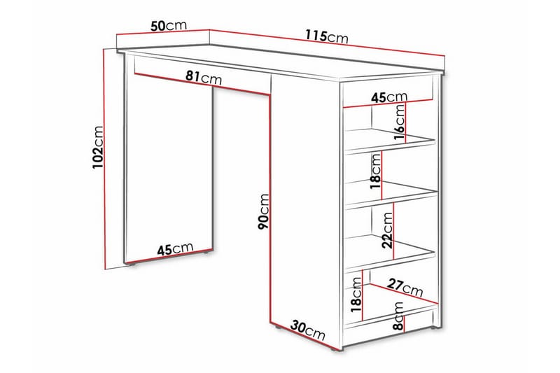 Barstol Kintore 50 cm - Svart - Møbler - Bord - Barbord & ståbord