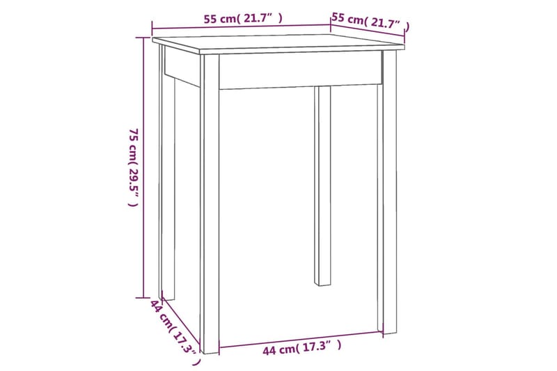 beBasic Spisebord 55x55x75 cm heltre furu - Brun - Møbler - Bord - Spisebord & kjøkkenbord