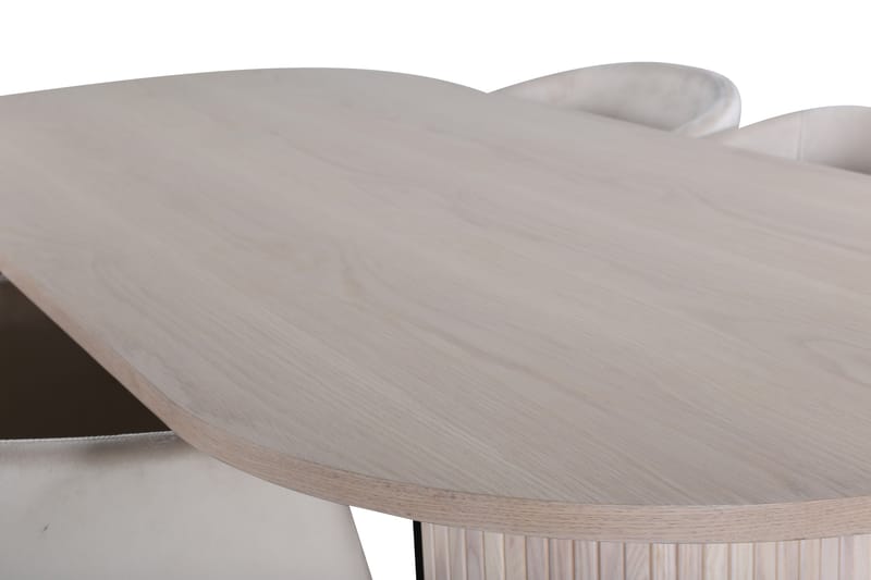 Bianca Matgruppe 200 cm Oval med 4 Berit stoler - Beige - Møbler - Bord - Spisegruppe