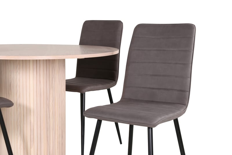 Bianca Spisegruppe 110 cm Rund med 4 Windu Lyx Stoler - Sort - Møbler - Bord - Spisegruppe