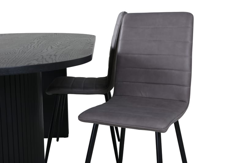 Bianca Spisegruppe 200 cm Oval med 4 Windu Lyx Stoler - Sort - Møbler - Bord - Spisegruppe