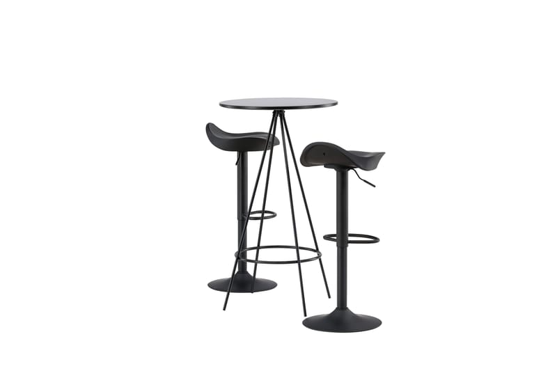 Bistro Spisegruppe 60 cm Rund med 2 Adesto Stoler - Sort - Møbler - Bord - Spisegruppe