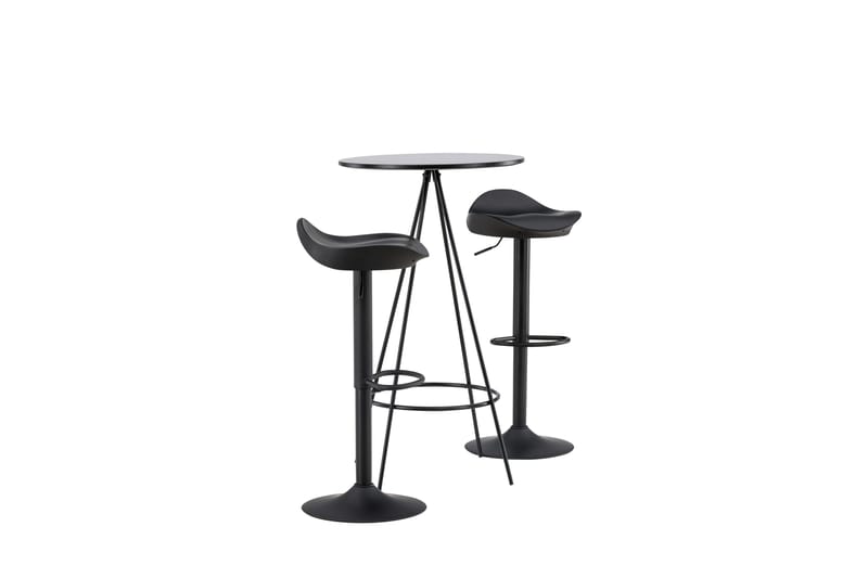 Bistro Spisegruppe 60 cm Rund med 2 Adesto Stoler - Sort - Møbler - Bord - Spisegruppe