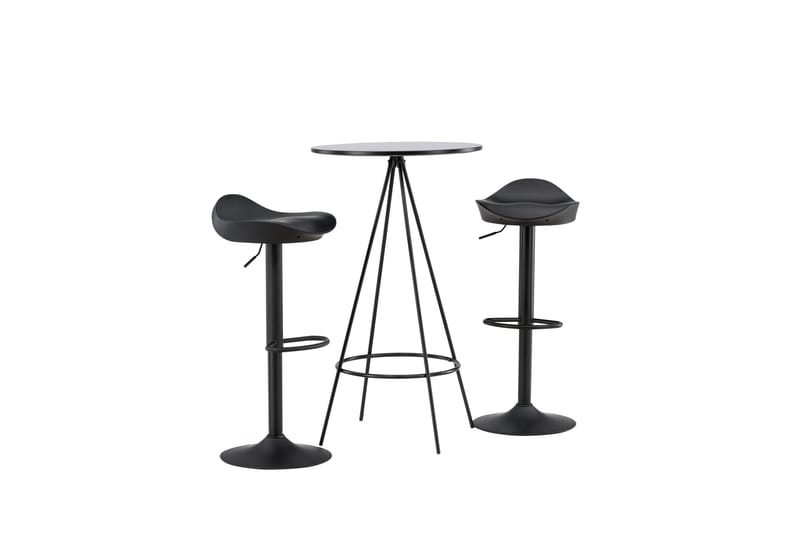 Bistro Spisegruppe 60 cm Rund med 2 Adesto Stoler - Sort - Møbler - Bord - Spisegruppe