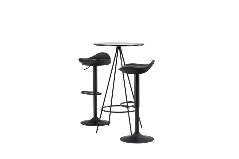 Bistro Spisegruppe 60 cm Rund med 2 Adesto Stoler - Sort - Møbler - Bord - Spisegruppe