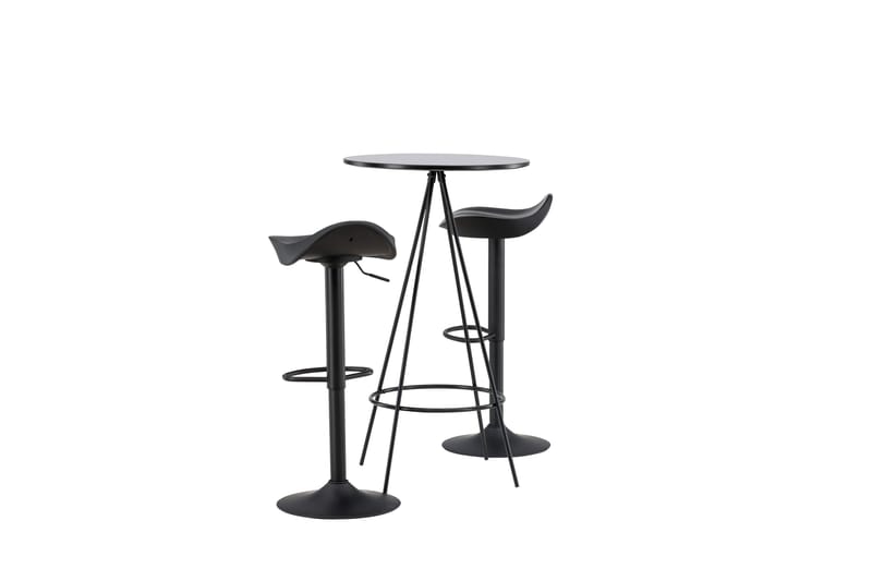 Bistro Spisegruppe 60 cm Rund med 2 Adesto Stoler - Sort - Møbler - Bord - Spisegruppe