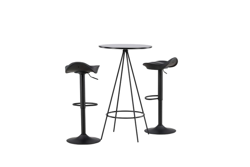 Bistro Spisegruppe 60 cm Rund med 2 Adesto Stoler - Sort - Møbler - Bord - Spisegruppe