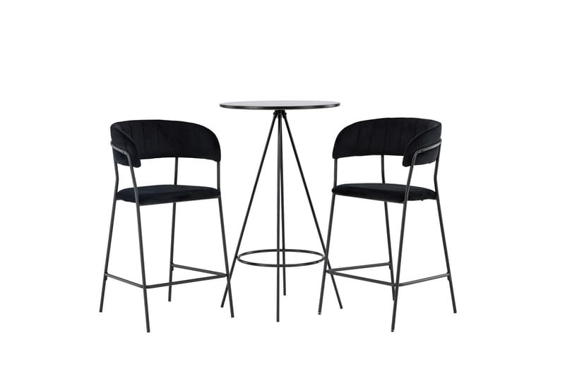 Bistro Spisegruppe 60 cm Rund med 2 Lui Stoler - Sort - Møbler - Bord - Spisegruppe