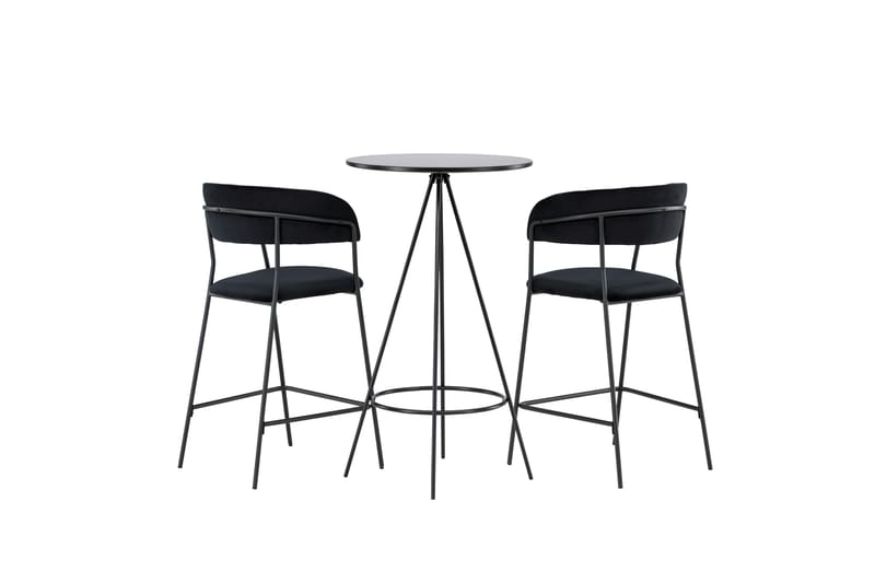 Bistro Spisegruppe 60 cm Rund med 2 Lui Stoler - Sort - Møbler - Bord - Spisegruppe