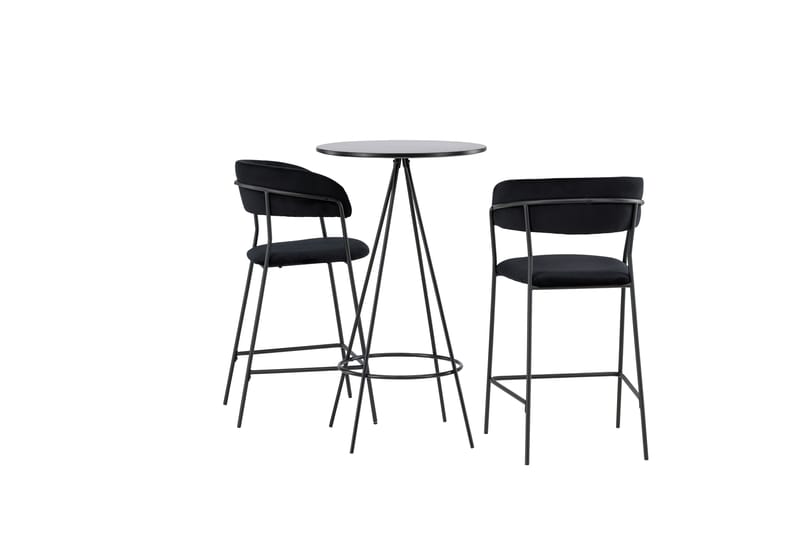 Bistro Spisegruppe 60 cm Rund med 2 Lui Stoler - Sort - Møbler - Bord - Spisegruppe