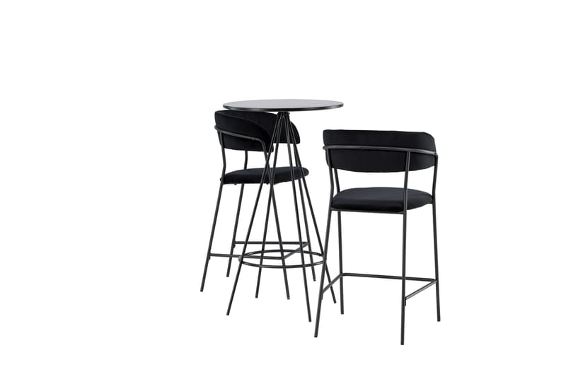 Bistro Spisegruppe 60 cm Rund med 2 Lui Stoler - Sort - Møbler - Bord - Spisegruppe