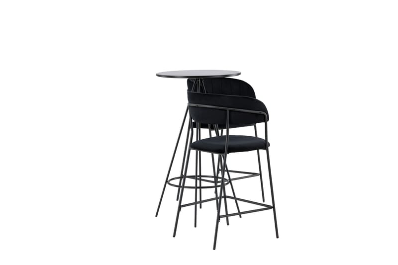 Bistro Spisegruppe 60 cm Rund med 2 Lui Stoler - Sort - Møbler - Bord - Spisegruppe