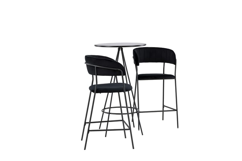 Bistro Spisegruppe 60 cm Rund med 2 Lui Stoler - Sort - Møbler - Bord - Spisegruppe