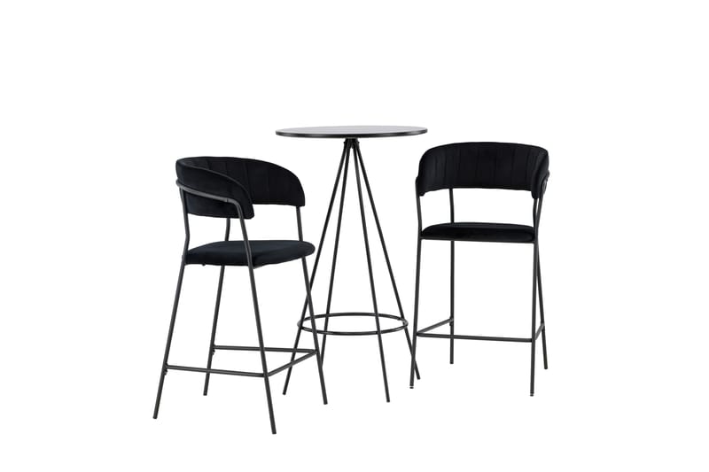 Bistro Spisegruppe 60 cm Rund med 2 Lui Stoler - Sort - Møbler - Bord - Spisegruppe