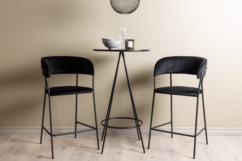 Bistro Spisegruppe 60 cm Rund med 2 Lui Stoler - Sort - Møbler - Bord - Spisegruppe