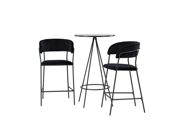 Bistro Spisegruppe 60 cm Rund med 2 Lui Stoler - Sort - Møbler - Bord - Spisegruppe