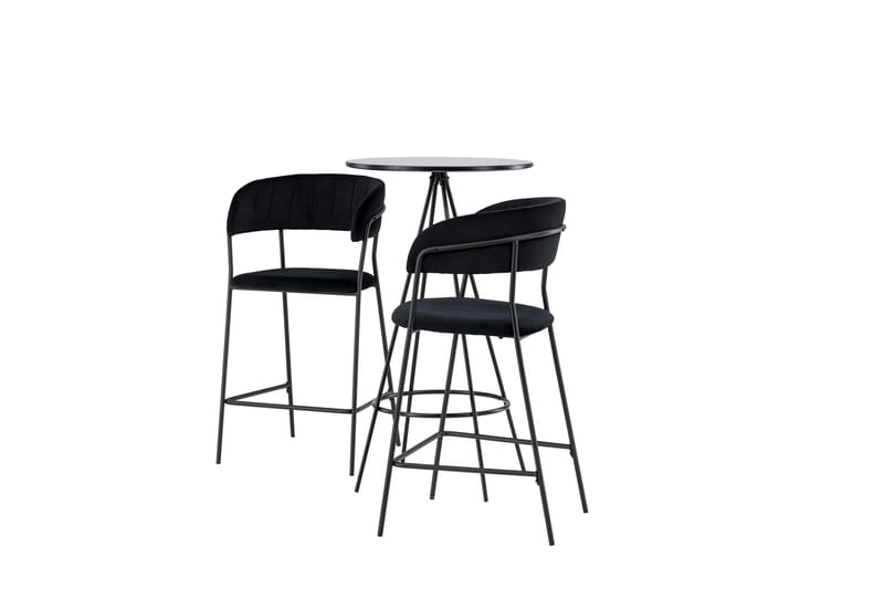 Bistro Spisegruppe 60 cm Rund med 2 Lui Stoler - Sort - Møbler - Bord - Spisegruppe