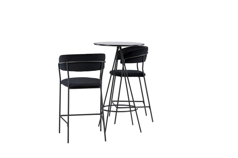 Bistro Spisegruppe 60 cm Rund med 2 Lui Stoler - Sort - Møbler - Bord - Spisegruppe