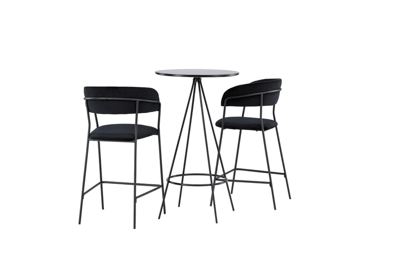 Bistro Spisegruppe 60 cm Rund med 2 Lui Stoler - Sort - Møbler - Bord - Spisegruppe