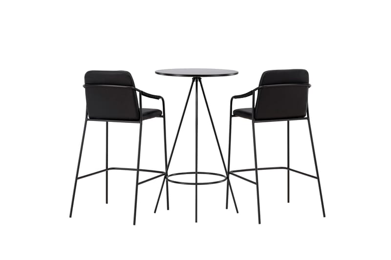 Bistro Spisegruppe 60 cm Rund med 2 Tvista Stoler - Sort - Møbler - Bord - Spisegruppe