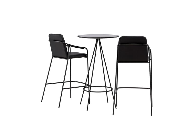 Bistro Spisegruppe 60 cm Rund med 2 Tvista Stoler - Sort - Møbler - Bord - Spisegruppe