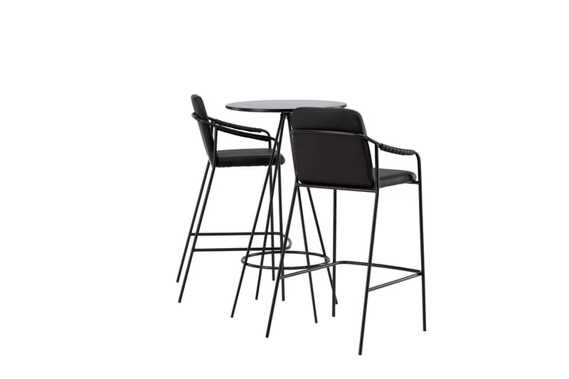 Bistro Spisegruppe 60 cm Rund med 2 Tvista Stoler - Sort - Møbler - Bord - Spisegruppe