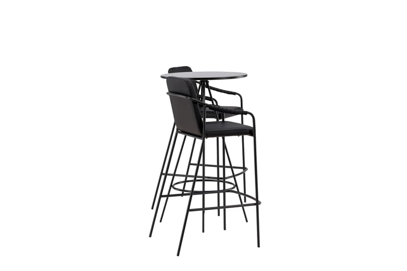 Bistro Spisegruppe 60 cm Rund med 2 Tvista Stoler - Sort - Møbler - Bord - Spisegruppe