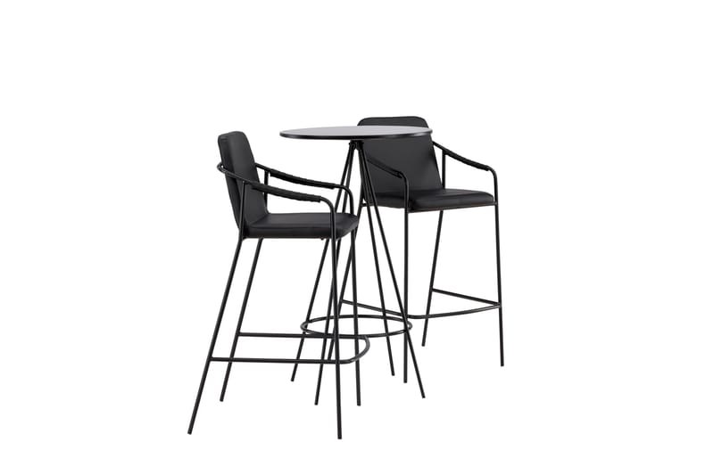 Bistro Spisegruppe 60 cm Rund med 2 Tvista Stoler - Sort - Møbler - Bord - Spisegruppe