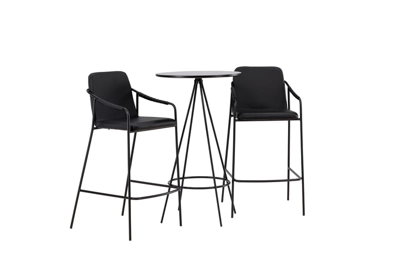 Bistro Spisegruppe 60 cm Rund med 2 Tvista Stoler - Sort - Møbler - Bord - Spisegruppe