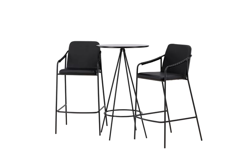 Bistro Spisegruppe 60 cm Rund med 2 Tvista Stoler - Sort - Møbler - Bord - Spisegruppe