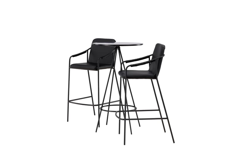 Bistro Spisegruppe 60 cm Rund med 2 Tvista Stoler - Sort - Møbler - Bord - Spisegruppe