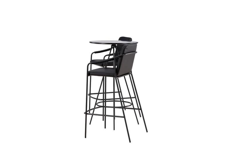 Bistro Spisegruppe 60 cm Rund med 2 Tvista Stoler - Sort - Møbler - Bord - Spisegruppe