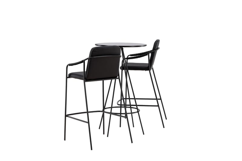 Bistro Spisegruppe 60 cm Rund med 2 Tvista Stoler - Sort - Møbler - Bord - Spisegruppe