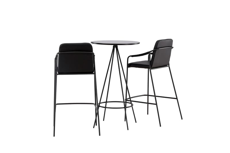 Bistro Spisegruppe 60 cm Rund med 2 Tvista Stoler - Sort - Møbler - Bord - Spisegruppe