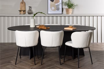 Bootcut Spisegruppe 230 cm Oval med 6 Edina Stoler - Svart - Møbler - Bord - Spisegruppe