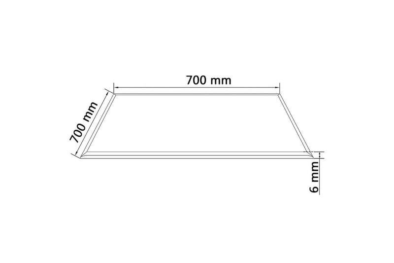 Bordplate Herdet Glass Firkantet 700x700 mm - Gjennomsiktig - Ileggsplate - Bordplate