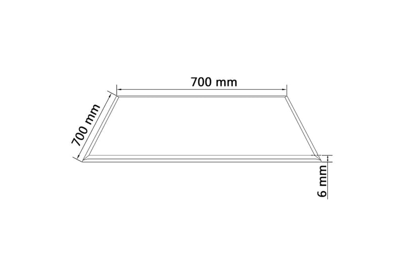 Bordplate herdet glass kvadratisk 700x700 mm - Svart - Møbler - Bord - Bordtilbehør - Bordplate