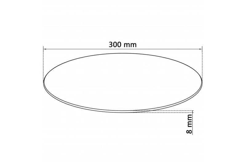 Bordplate Herdet glass Rund 300 mm - Gjennomsiktig - Møbler - Bord - Bordtilbehør - Bordplate