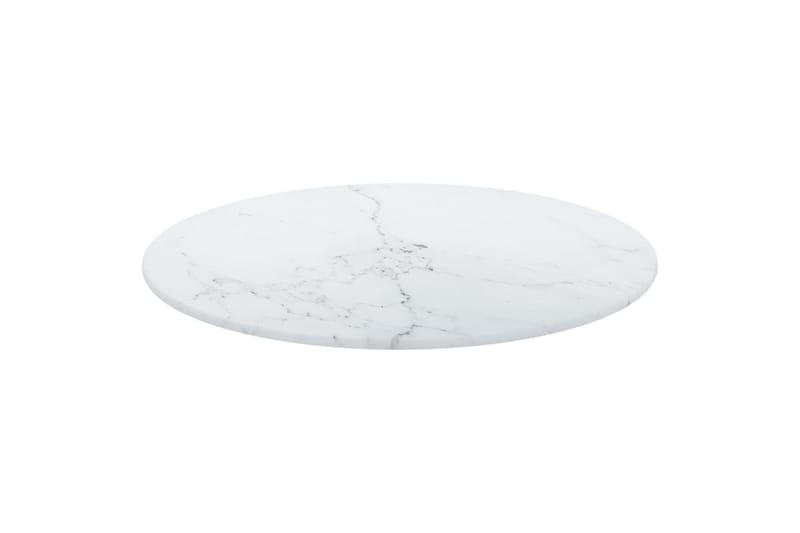 Bordplate hvit 40x0,8 cm herdet glass med marmor design - Hvit - Møbler - Bord - Bordtilbehør - Bordplate