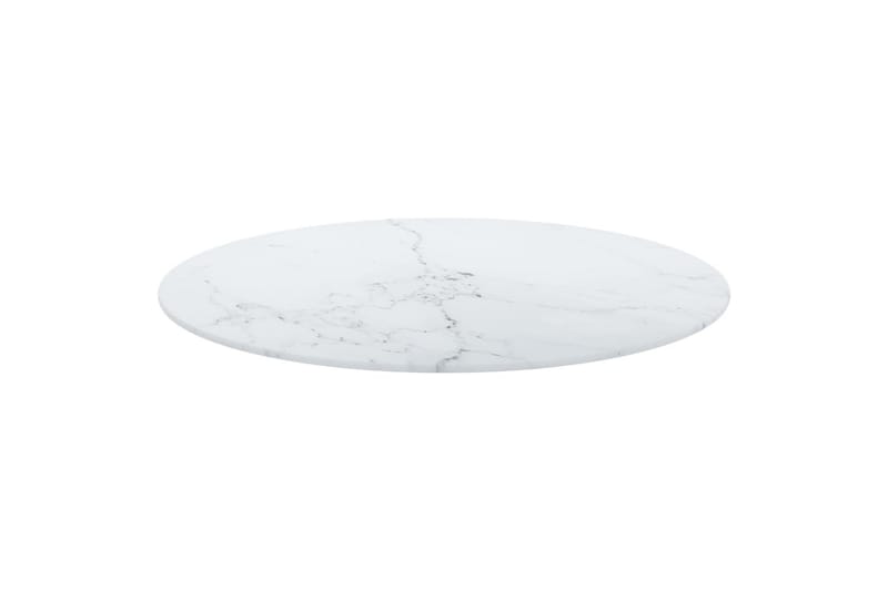 Bordplate hvit 60x0,8 cm herdet glass med marmor design - Hvit - Møbler - Bord - Bordtilbehør - Bordplate